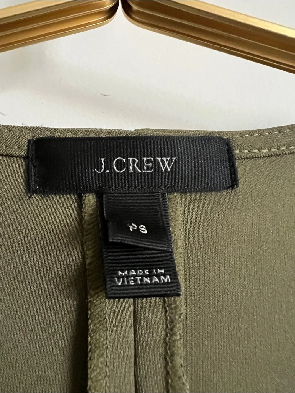 J.Crew Frost Olive Ruffle Wrap Dress Size Petite Small Sleeveless Knee Length
